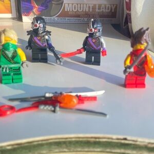 Lego Ninja Minifigure Set with Red, Green, and Black